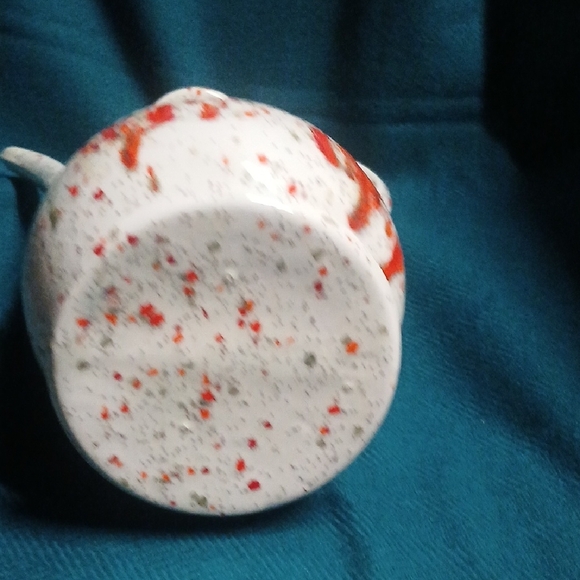 Modern Speckled Red and White Ceramic Pitcher - Picture 6 of 7